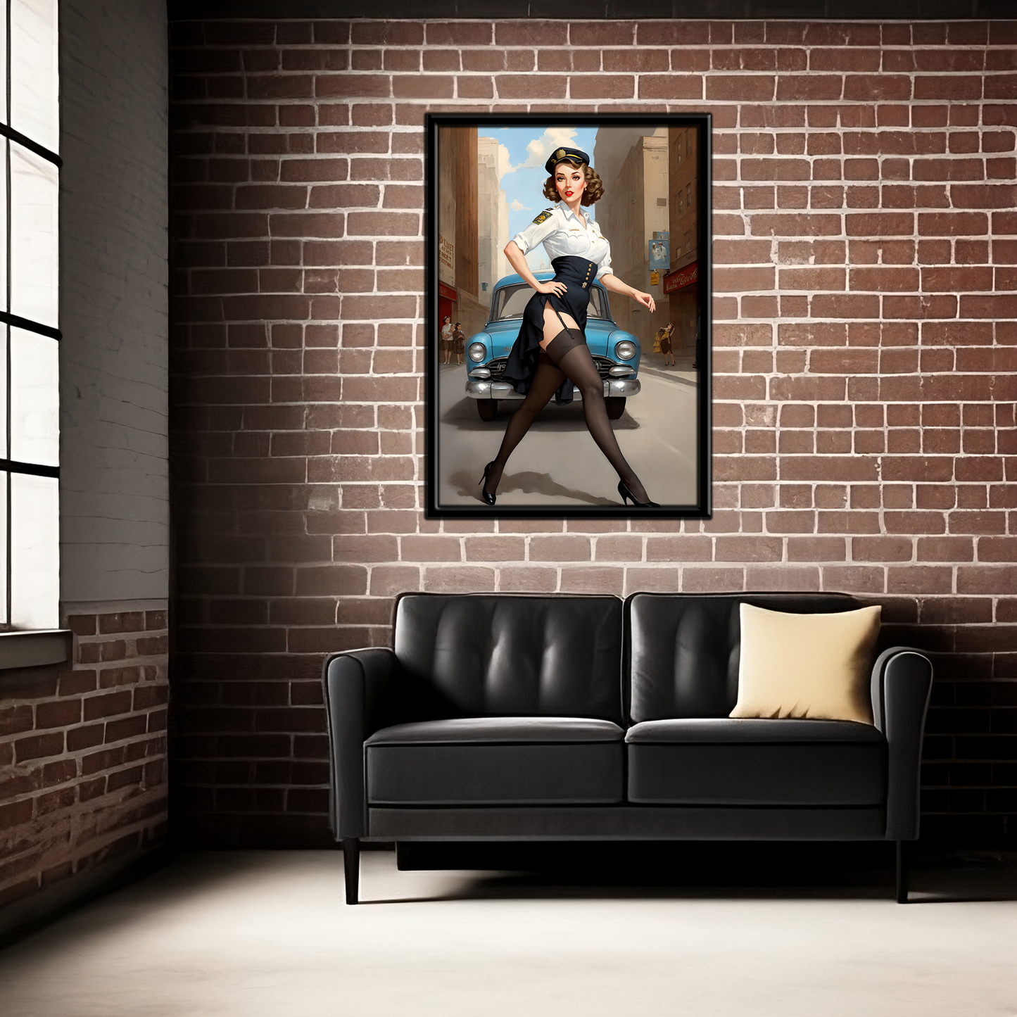 Daily Pinup #04 - The Traffic Stop Retro Pinup Wall Art