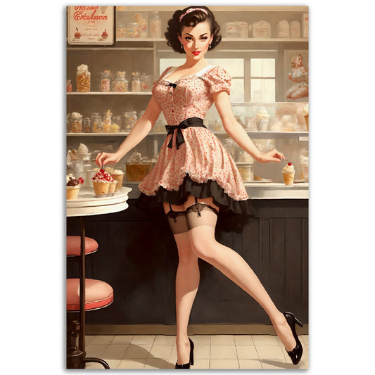 Daily Pinup #32 - Strawberry Ice-Cream Wall Art