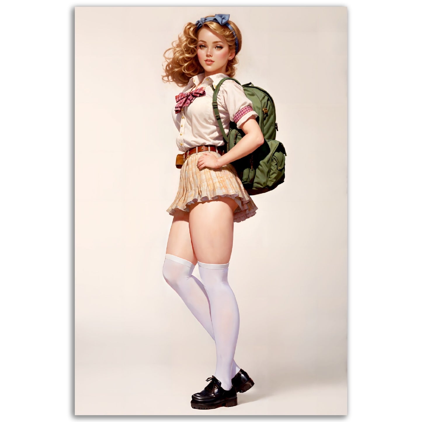 Daily Pinup #15 - School Girl Coed Pinup Wall Art